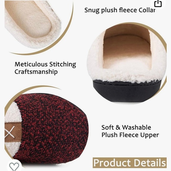 Memory Foam Slippers, Women's Comfortable Fleece 
Size : 7-8  25.5 - 26 Cm - Picture 4 of 5